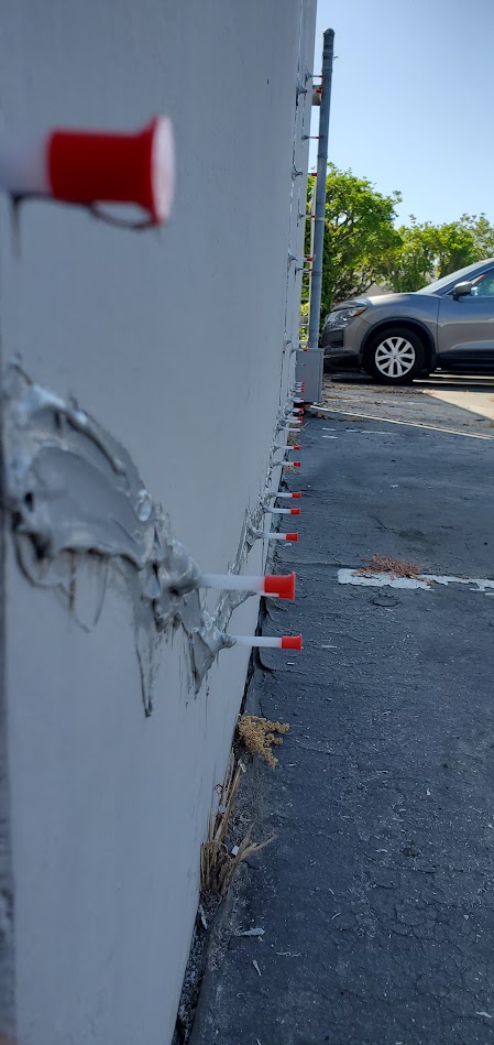 Exterior wall crack repair